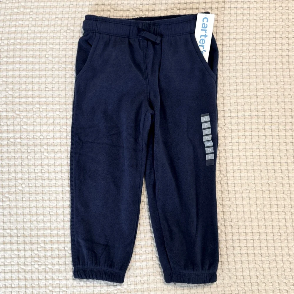 Carter’s Microfleece Pull On Fleece Pants Navy Blue Drawstring Sweatpants